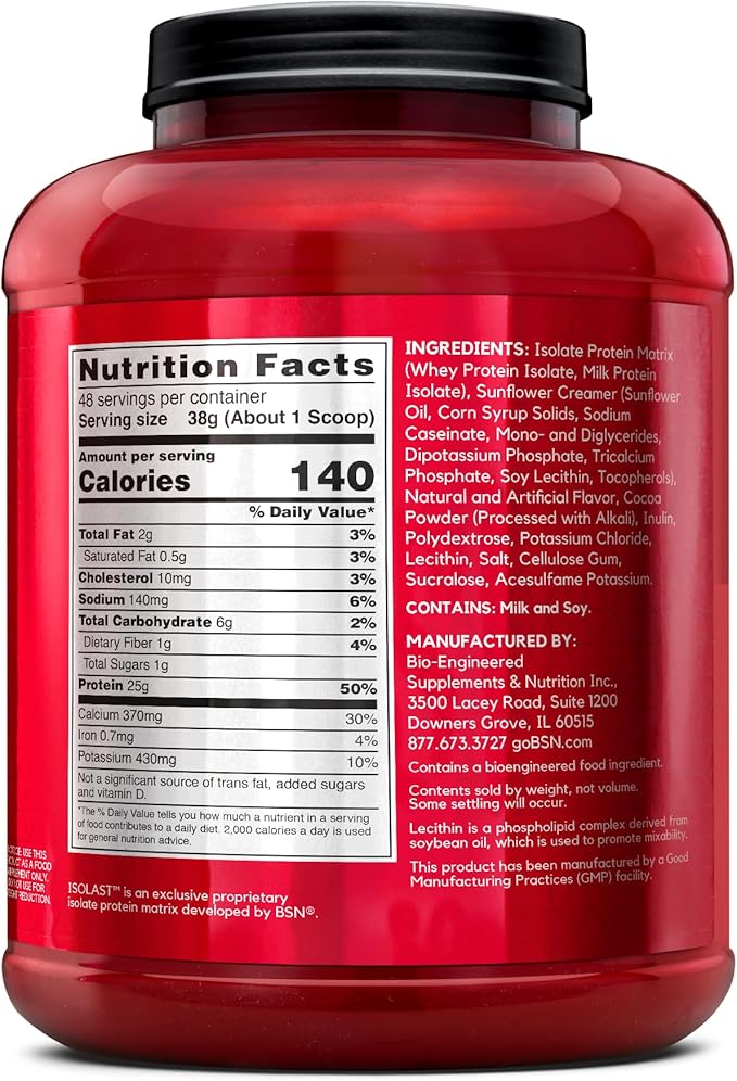 BSN SYNTHA-6 Isolate Protein Powder Peanut Butter Protein Powder with Whey Protein Isolate Milk Protein Isolate Flavor: Chocolate Peanut Butter 48 Servings