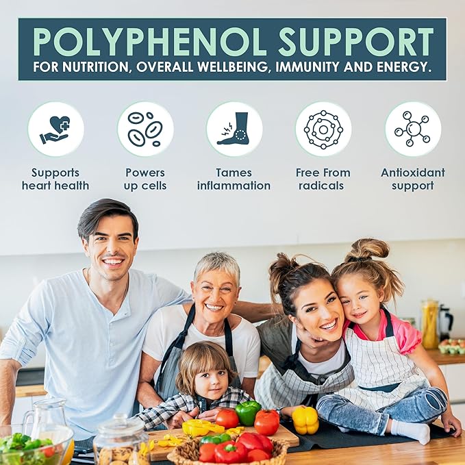 Rawleigh Perfor-Max 60 Capsules for 1 month: Supplement with 6 Polyphenol Sources Like Grape Seed Pine Bark Turmeric Green Tea Hawthorn &amp Rosemary Extracts for Heart Health &amp Immunity Glu