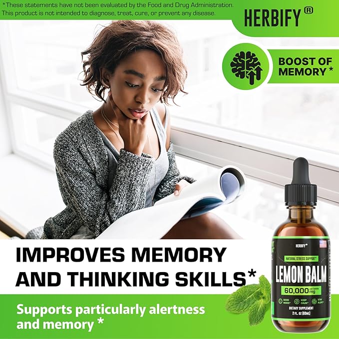 HERBIFY Bundle - K2 and D3 Drops &amp Lemon Balm Tincture - Bone Strength &amp Mood Boost
