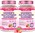 All-in-One Women's Multivitamin Gummies with Complete Vitamin &amp Mineral Complex Herbal Blends for Energy Overall Health High Potency Hair Skin and Nails Vitamins Strawberry Flavor 2 Pack