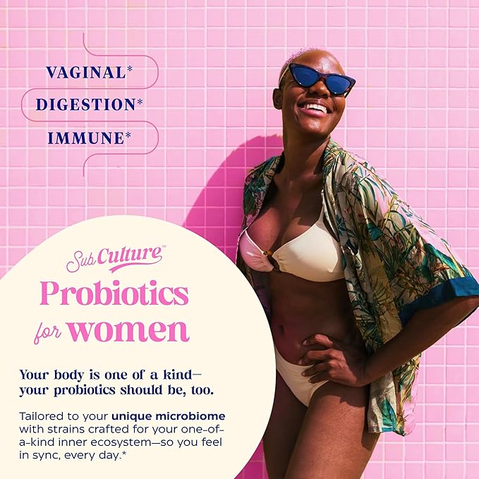 Enzymedica SubCulture Probiotics for Women 50 Billion CFU Vaginal &amp Urinary Health Immune and Digestive Support 30 Capsules
