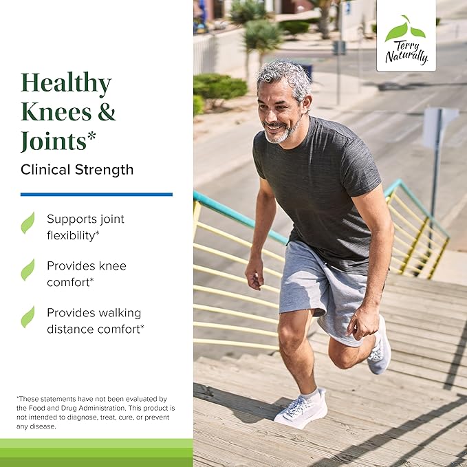 Terry Naturally Healthy Knees &amp Joints - Dietary Supplement to Support Bone Health &amp Joint Flexibility - Healthy Knee &amp Hip Aid with Calcium Fructoborate - 60 Capsules 2 Pack