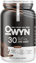 OWYN Only What You Need Pro Elite Chocolate Flavored Protein Powder 32g Protein 0g Sugar 3g Fiber High Protein Dairy Free Gluten Free Plant Based Protein Powder 2.9LB