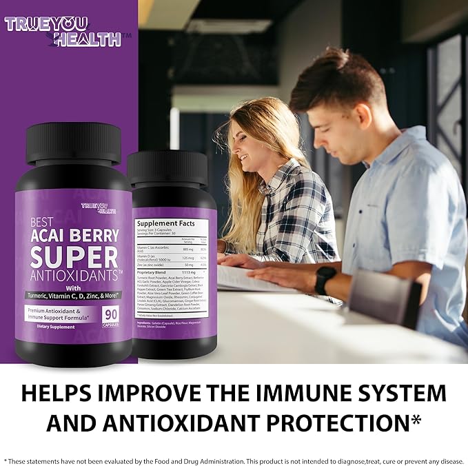 Best Acai Berry Super Antioxidants Supplement - Our Best Acai Berry Vitamin C Antioxidant Supplement - Natural Antioxidant Pill - Cellular Health &amp Immune Support - Super Antioxidants Supplements