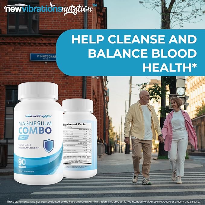 Magnesium Combo Pro - Our Best American Made Magnesium Supplement - Unbeatable Formula W/Vitamin D A E K B6 Folate B12 Biotin Iron Copper Cayenne Lions Mane Mushroom Gingko Biloba &amp Mo