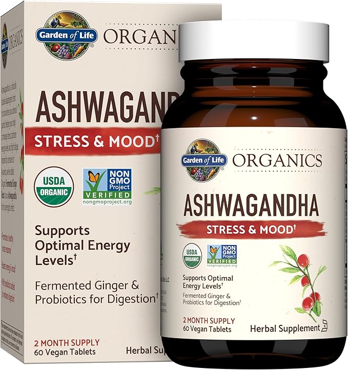 Garden of Life Organics Women's Multivitamin 120 Tablets and Ashwagandha Stress &amp Energy Support 60 Tablets Bundle