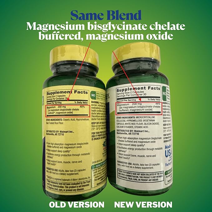 KP+ Magnesium 200 mg | Sleep Support | Bone &amp Muscle Health | 60 Vegetarian Capsules | Pack of 2