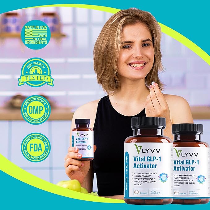 Vital GLP-1 activator Supplement | Probitoic and Prebiotic AkkAkkermansia White Mulberry Leaf Extract Green Tea Leaf Extract Natural Support for Digestive Health Gut Health Blood Sugar Balance