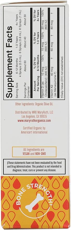 Mary Ruth's Organic Vitamin D3 Plus K2 Spray 1 FZ