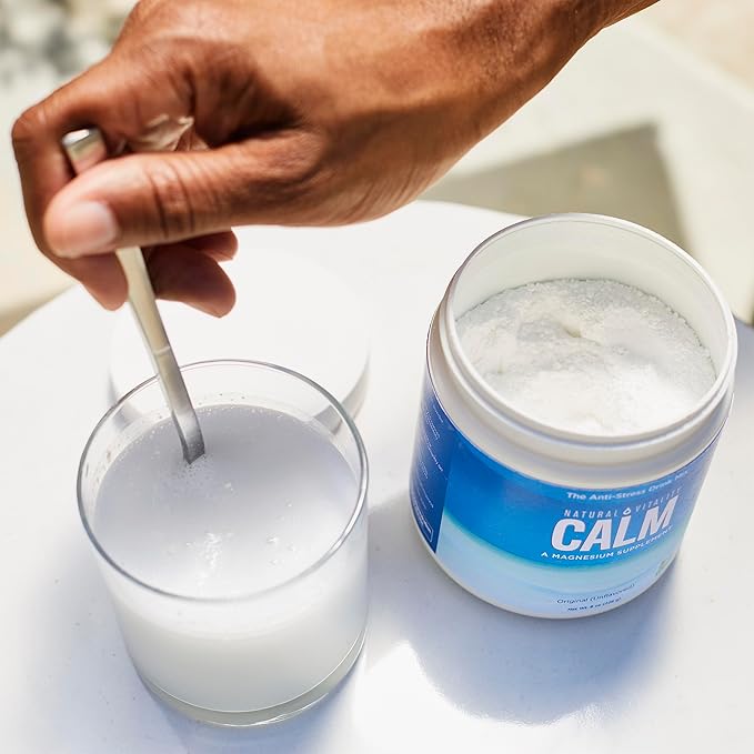 Natural Vitality Calm Magnesium Supplement Anti-Stress Drink Mix Powder Gluten Free Vegan &amp Non-GMO Orange 8 oz
