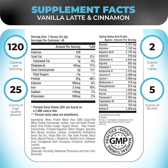 Nutrology TRIPACT Protein Powder 7-in-1 Meal Replacement Shake Vanilla Latte Cinnamon Flavor (40 Servings) BCAA Natural Plant Based BCAA Powder Lemonade Flavor (30 Servings)