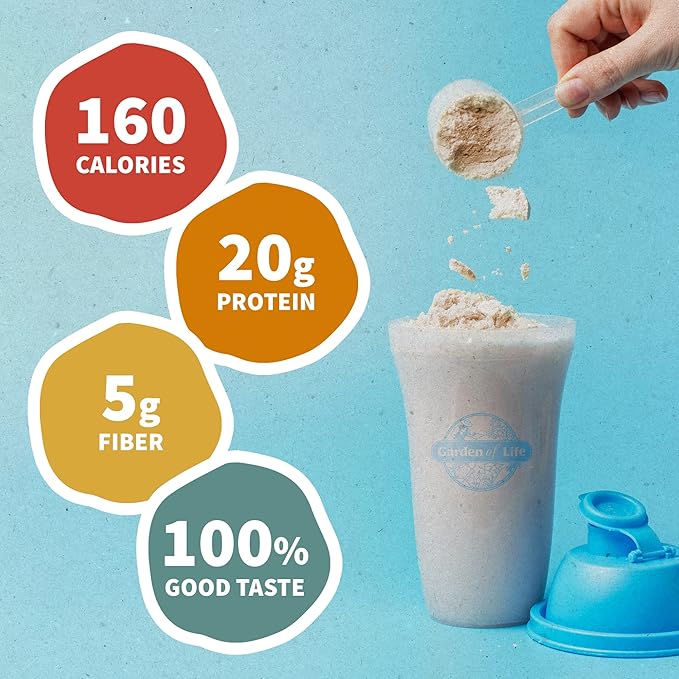 Garden of Life Creamy Plant Protein + Oat Milk Powder + Vanilla Flavor Vegan Protein Powder – Plant Based Prebiotics &amp Probiotics Gluten-Free Non-GMO Vanilla Cookie Flavor 2 LBS