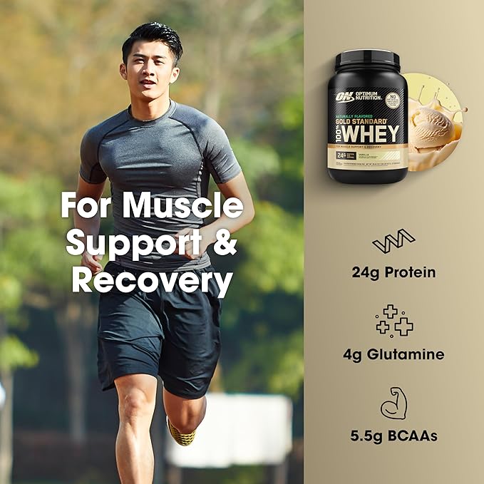 Optimum Nutrition Gold Standard 100% Whey Naturally Flavored Protein Powder Vanilla 1.9 Pound (Packaging May Vary)