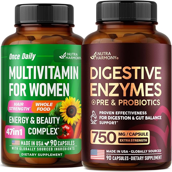 NUTRAHARMONY Multivitamins for Women &amp Digestive Enzymes Capsules