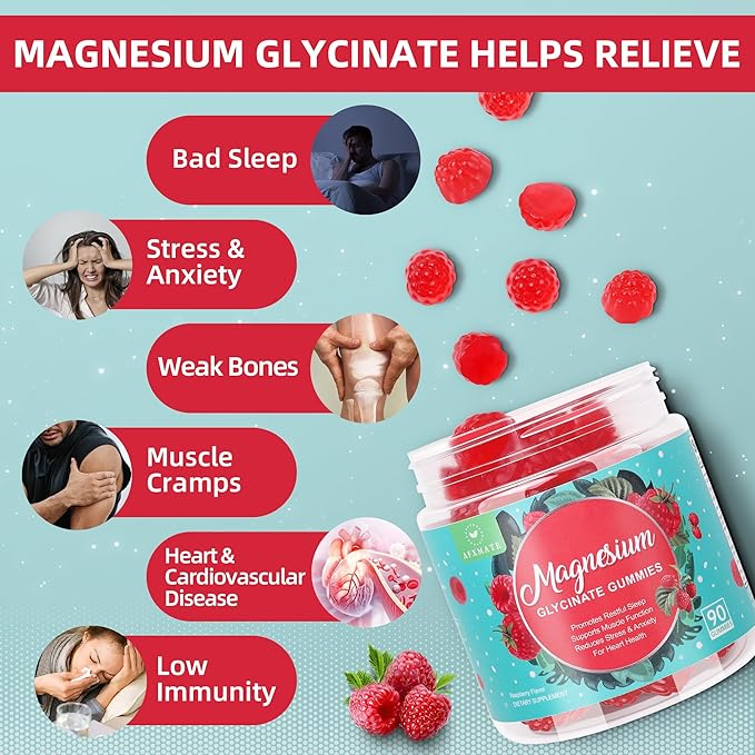 90 Count Magnesium Glycinate Gummies 400 mg - Sugar Free Magnesium Supplement for Adults with Glycinate &amp Malate L-Theanine Ashwagandha Zinc Vitamin B6 &amp D3 Supports Relaxation &amp Slee