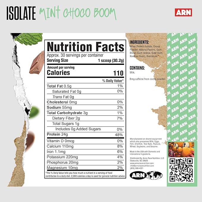 Arms Race Nutrition | ARN | Isolate Whey Protein (30 Servings Mint Choco Boom)