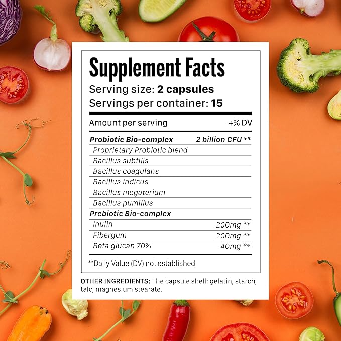 Syndigest probiotic daily care for women &amp men with dual benefit of 5 probiotic &amp prebiotic strains balance gut health &amp relieves constipation travel friendly 30 capsules (2 billions CF