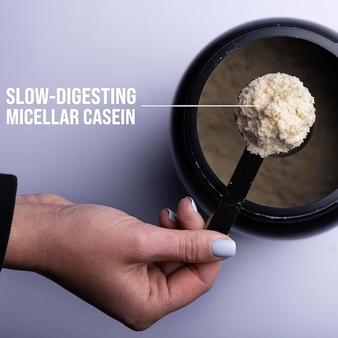 Rule 1 Casein Protein - 25g Protein and 11g EAAs Per Serving from Slow-Release Micellar Casein for Overnight Recovery and Sustained Delivery Between Meals (2 Pounds Chocolate Peanut Butter)