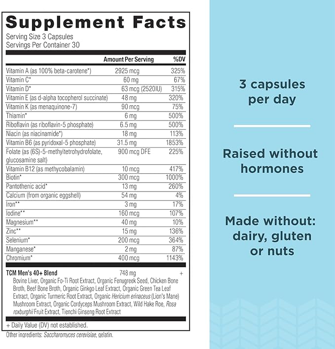 Ancient Nutrition Multivitamins for Men and Women Age 40+ (90 Count)