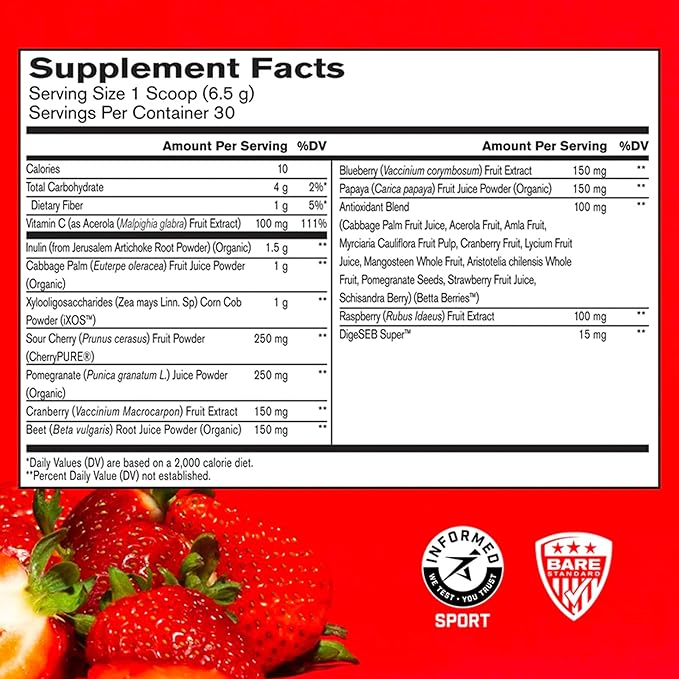 BARE PERFORMANCE NUTRITION BPN Vegan Peanut Butter Cookie Protein + Strong Reds Strawberry Bundle