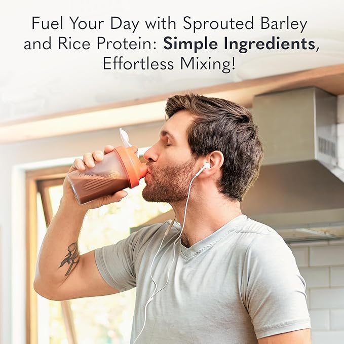 Garden of Life Plant-Based Sprouted Barley Protein Chocolate with 21g Protein 0g Sugar &amp Clean Ingredients Upcycled Barley Probiotics Non-GMO use in Shakes Smoothies &amp Baking 20 Servin