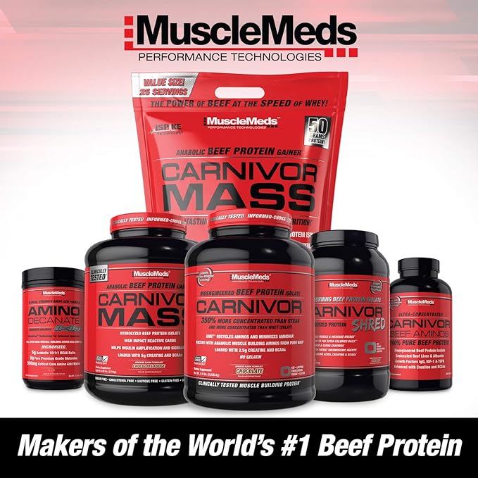 MuscleMeds Carnivor Beef Protein Isolate Powder Cookies &amp Cream 56 Servings 1680 Gram 59.2 Ounce 3.7 Pound