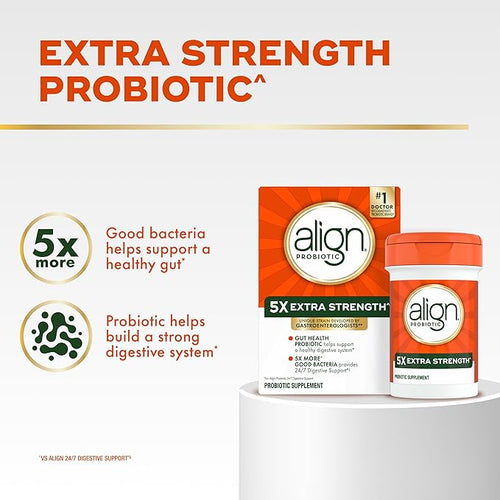 Align Probiotic Extra Strength Probiotics for Women and Men Probiotics for Men Probiotic Capsules have 5X CFUs 42 Capsules
