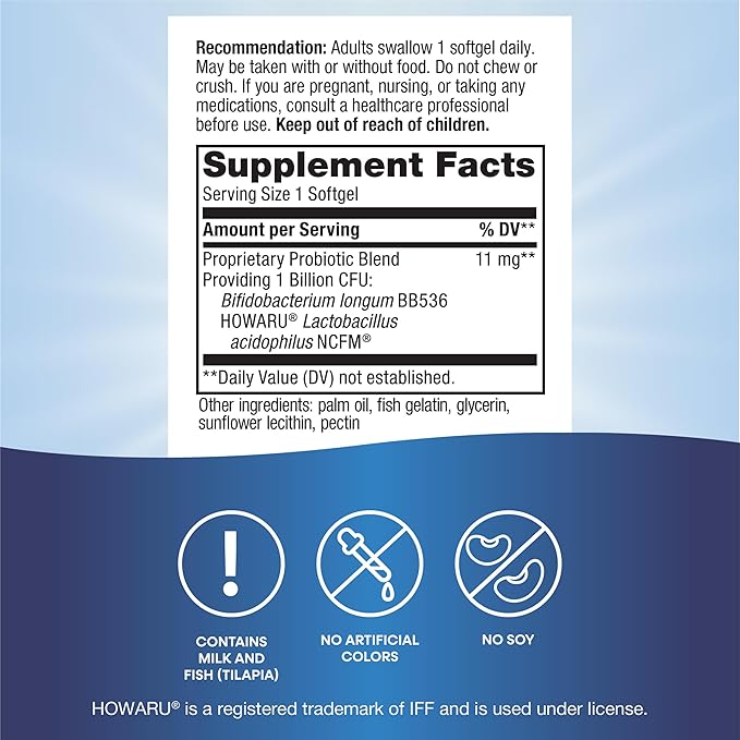 Nature's Way Probiotic Pearls Acidophilus Supports Digestive Balance &amp Gut Health Reduce Occasional Constipation and Bloating* 1 Billion Cultures 90 Softgels