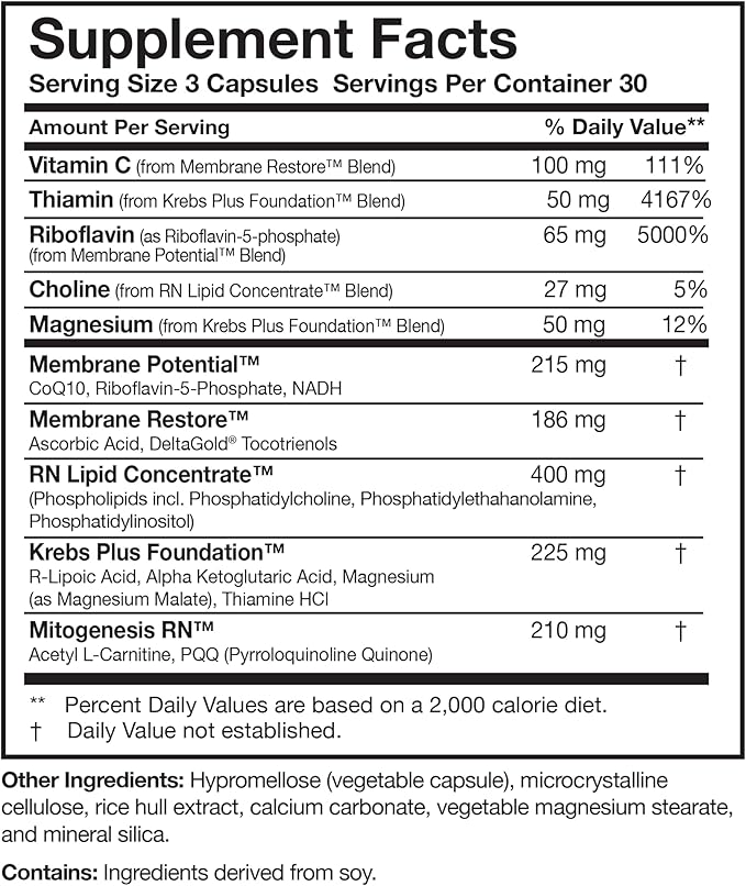 Researched Nutritionals ATP 360 - Mitochondrial Supplements to Support Entire Energy Cycle &amp Cell Membranes - Clinically Researched ATP Supplements High Dose CoQ10 R-Lipoic Acid &amp PQQ 90 Ca