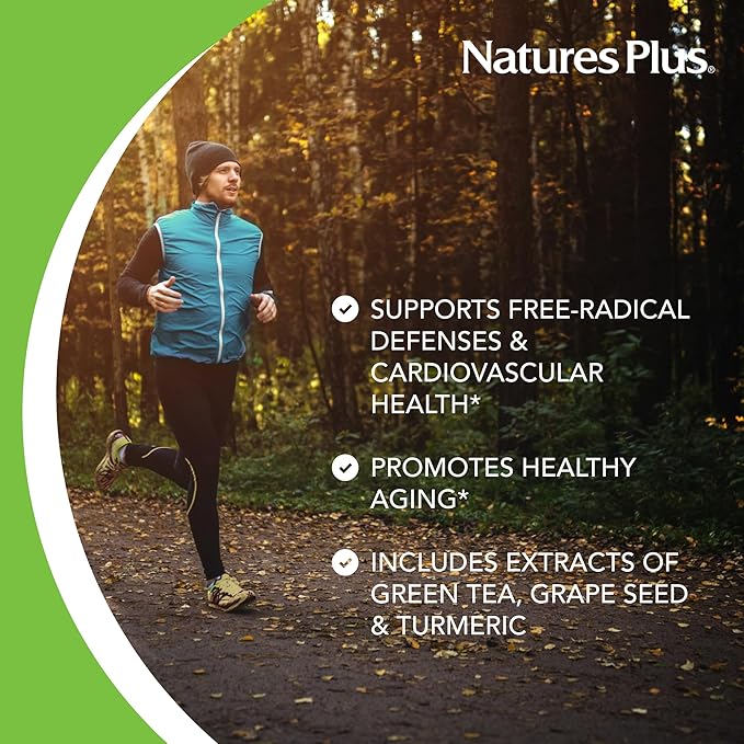 NaturesPlus Herbal Actives Resveratrol Extended Release - 120 Tablets - Vegetarian Gluten Free - 60 Servings