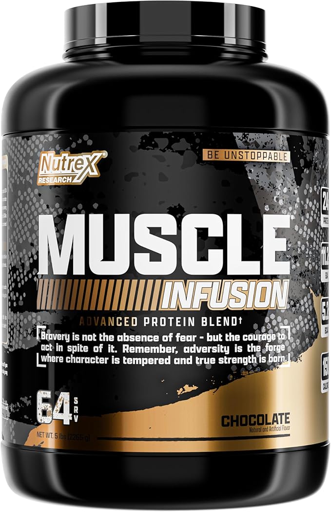 Nutrex Research Whey Protein Powder Chocolate Muscle Infusion Whey Isolate w/EAA &amp Hi BCAA for Muscle Gain - 5 Pounds - Muscle Builder for Men &amp Women Sports Nutrition Delicious Taste &amp