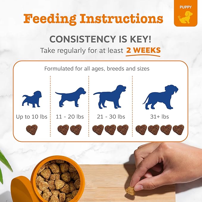 Zesty Paws Dog Multivitamin Chewable Dog Vitamins and Supplements for Hip &amp Joints Skin &amp Coat Omega 3 Fish Oil for Dogs- Puppy Multivitamin - Chicken Puppy Bites- 90ct