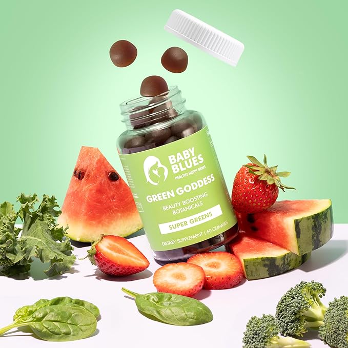 Baby Blues Green Goddess Gummies 60 Count Dietary Supplement Plant-Based Gummy Form