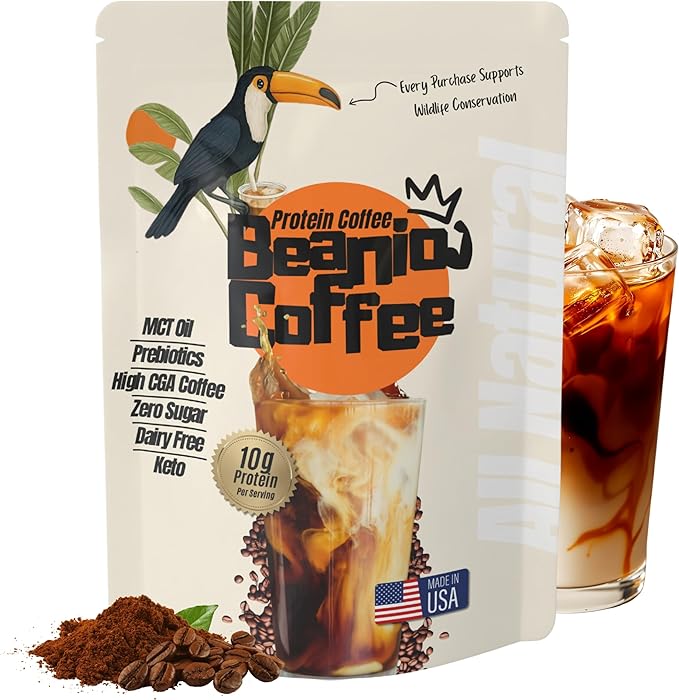 Protein Iced Coffee – Instant Collagen Coffee with High CGA for Energy &amp Focus – Sugar-Free Dairy-Free Lactose-Free Keto &amp Fasting Friendly – 100mg Caffeine – 15 Servings