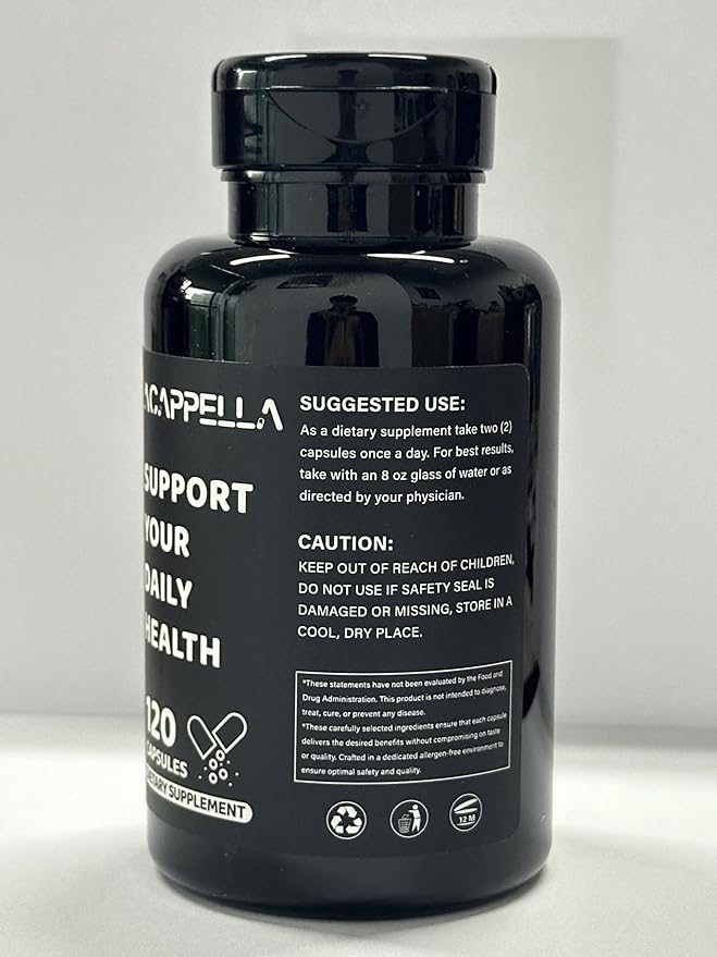 ACAPPELLA Magnesium Complex Capsule Vitamin B Supplement with Malate Magnesium Citrate Glycinate Oxide Taurate - 120 Count