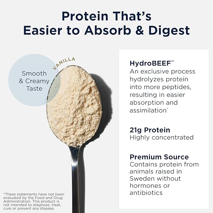 Designs for Health Bone Broth Protein Powder – 21g Grass-Fed Collagen-Rich Beef Protein Isolate – Vanilla Paleo Non-GMO Dairy-Free (30 Servings / 810g)