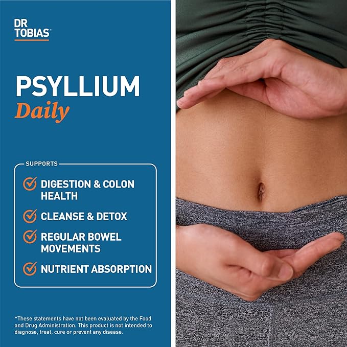 Dr. Tobias Omega 3 Fish Oil &amp Psyllium Daily Supplements for Heart Brain &amp Immune Support Healthy Bowel Movement Supports with Psyllium Husk Capsules