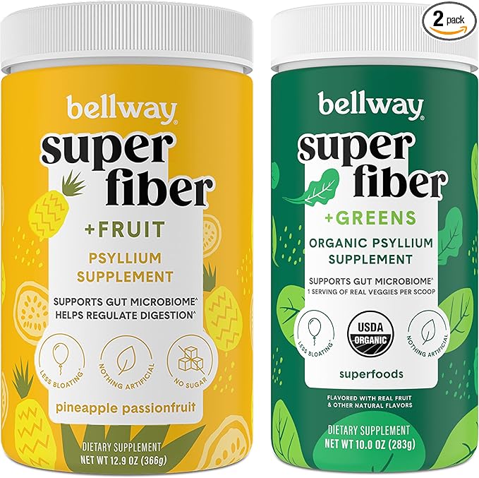 Bellway Super Fiber Powder + Fruit Pineapple Passion Fruit Super Fiber + Greens