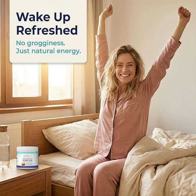 Magnesium Sleep Night Time Powder - Magnesium Citrate Magnesium Glycinate with Melatonin L-Theanine and GABA Sleep Aid Natural Sleep Supplement Vegan Gluten-Free Raspberry Lemon Flavor