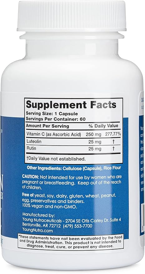 Mirica YoungNutra Luteolin Complex - Supports a Healthy Immune Response and Helps Maintain Nervous System Health* - 60 Capsules