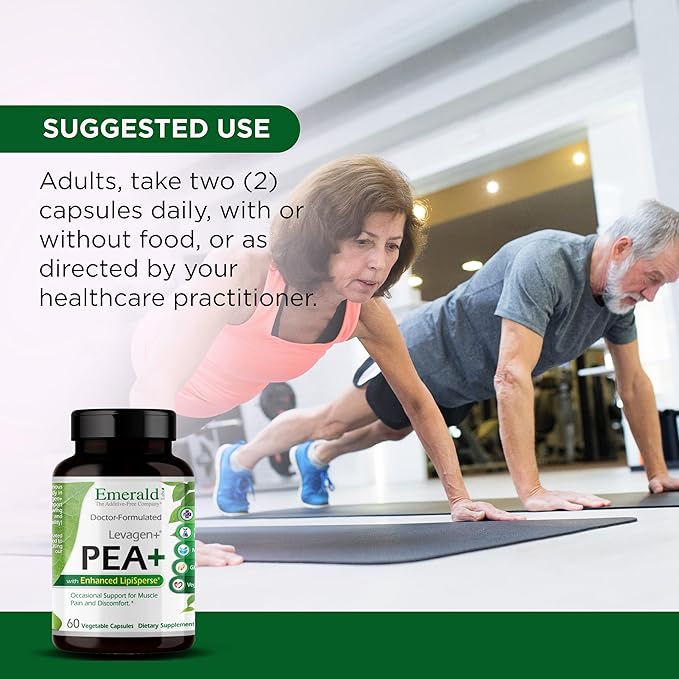Emerald Laboratories Pea+ with Levagen+ - Support Joint &amp Muscle Health with Meriva Curcumin OptiMSM &amp Levagen+ Pea* - Non-GMO Vegan Gluten-Free - 60 Vegetable Capsules