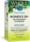 Natural Factors Whole Earth &amp Sea Women's 50+ Multivitamin &amp Mineral - Daily Multivitamin with Calcium Selenium &amp More - Supports Bone &amp Brain Health - 60 Tablets (30 Servings)