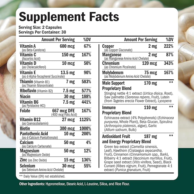 Vimerson Health Multivitamin for Men &amp Tongkat Ali for Men with Horny Goat Weed Maca Root Powder Tribulus Terrestris Saw Palmetto Extract