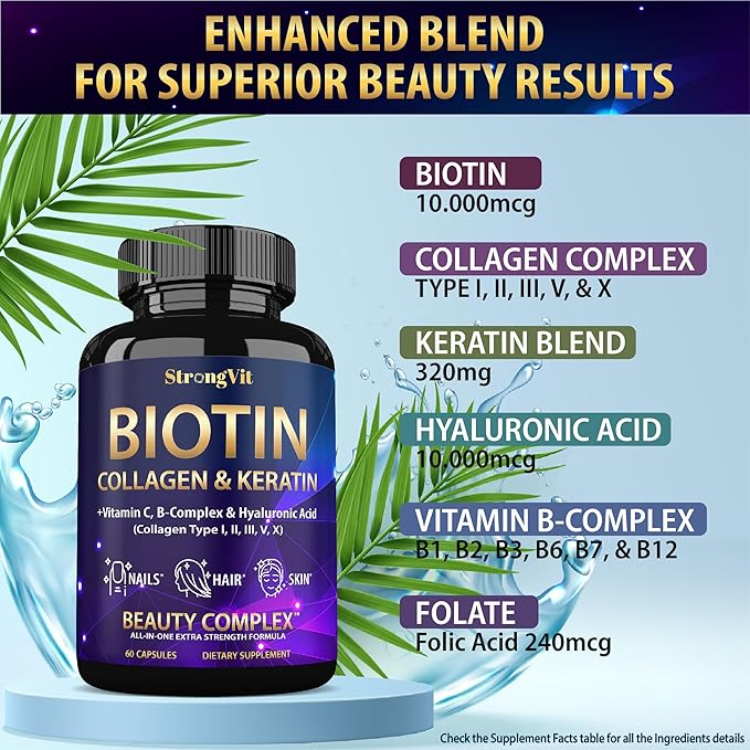 Biotin Supplements &amp Immune Support Complex Bundle (120 Capsules)