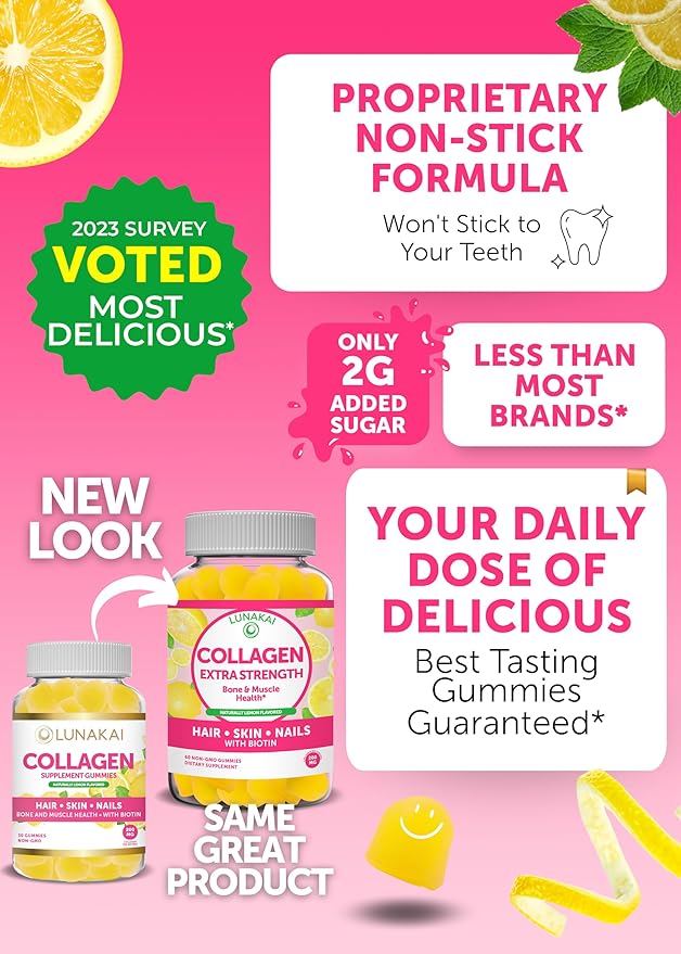 Lunakai Collagen and Women's Multivitamin Gummies Bundle - Non-GMO Anti Aging Supplements with Biotin Zinc Vitamin C and E - 100% Daily Value of 16 Essential Vitamins and Minerals - 30 Days Supply