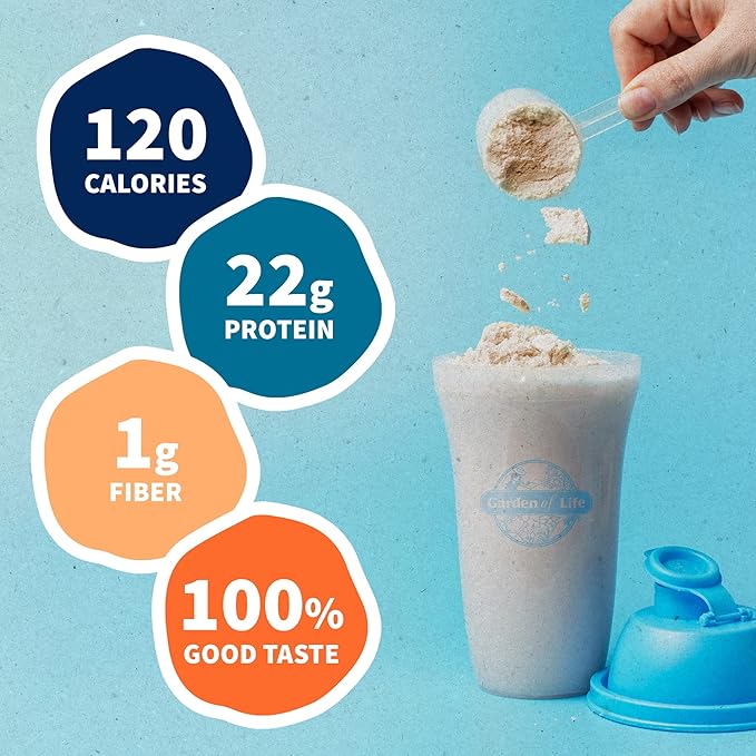 Garden of Life Organic Vegan Unflavored Protein Powder 22g Complete Plant Based Raw Protein &amp Vegan Protein Powder - Raw Organic Meal Replacement Shakes - Vanilla - Pea Protein