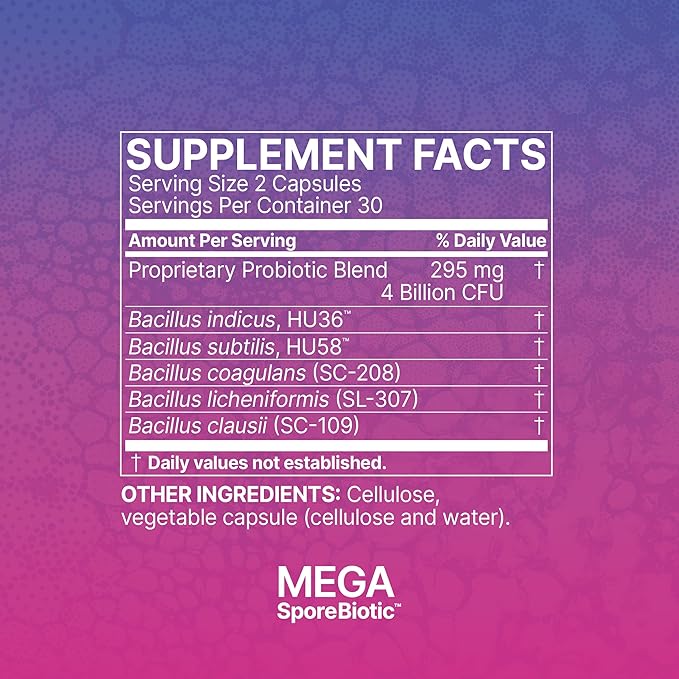 Microbiome Labs MegaSporeBiotic Probiotics for Women &amp Men - Spore-Based Probiotic for Gut Health &amp Digestive Support - Shelf-Stable Travel-Friendly Mens &amp Womens Probiotics (60 Capsules