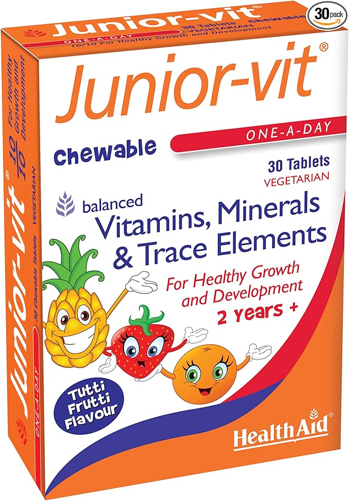 Health Aid Junior-vit - Chewable (Tutti-fruity Flavour) (Age 2 plus) - Blister Pack 30 Tablets