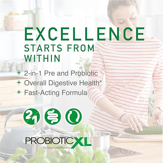 OmegaXL ProbioticXL - Probiotic &amp Prebiotic Shelf Stable - Blend 11 Strains - Promote Healthy Gut Flora Growth 12.5 Billion CFU - Non-GMO Gluten-Free - 30 Veggie Caps