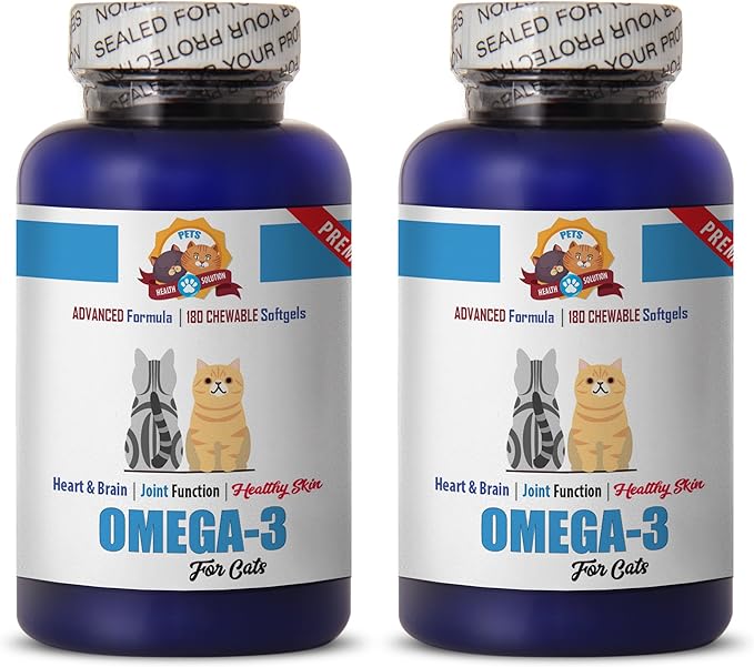 Cats Joints - Premium Omega 3 - for Cats Formula - Overall Health and Well Being - cat Omega 3 Supplement - 360 Softgels (2 Bottle)